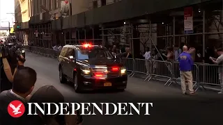 'New York hates you': Protesters chant as Trump arrives for Manhattan deposition