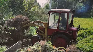 обзор трактора Т-16 с самодельным куном и передним приводом от уаз