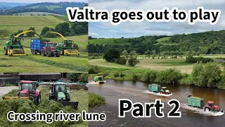 PART 2 of Silage season, Crossing the river, VALTRA gets action