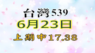 6月23日台灣0623今彩539-上期17.38