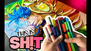 यह तो ta**i हैं | Painting using these Brush Pens and Review | #dragonballz #camlinbrushpen