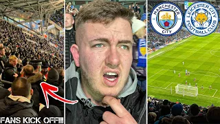 MAN CITY VS LEICESTER CITY | 6-3 | CHAOS AT THE ETIHAD, 9 GOALS & POLICE STOP FANS FIGHTING!!!