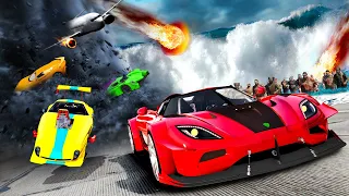 Collecting LUXURY CARS in EVERY Natural Disaster in GTA 5!