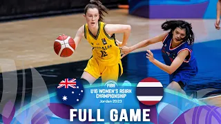 Australia v Thailand | Full Basketball Game | FIBA U16 Women's Asian Championship 2023 - Division A