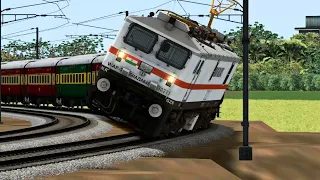 Live Train Accident High Speed Rajdhani Express overspeeding on Curve - indian railways 2021