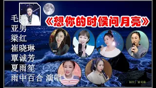 网络歌手演绎《想你的时候问月亮》毛惠，崔晓琳，亚男，梁红，覃诚芳，夏雨笙， 雨中百合 各自的演唱风格发挥的淋漓尽致 19分钟长视频