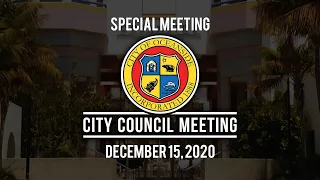 Special Oceanside City Council Meeting: December 15, 2020