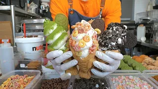 How to make a korean style taiyaki ice cream - korean street food / 성신여대 붕어빵 아이스크림 맛집 뿡어당