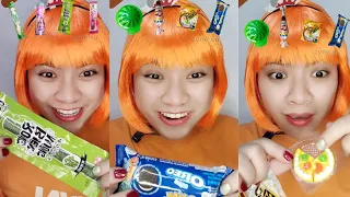 emoji eating challenge 🍇🍉🍕🍁이모티콘 순서대로 먹기  jelly, icon  🍄 💄[cyne su]