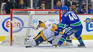 Elias Pettersson shows off filthy moves to score penalty shot on Rinne