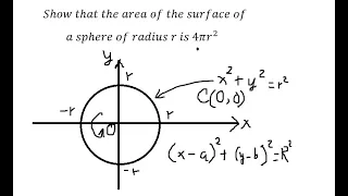 Calculus Help: Show that the area of the surface of a sphere of radius r is 4πr^2 - Integration