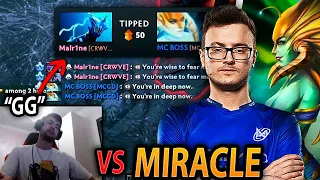 Streamer Tips MIRACLE after he CARRY the Game — M-GOD vs Malr1ne