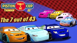 the 7 missing racers from the piston cup!  (fanmade characters)