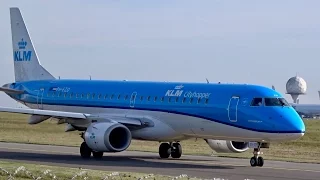 Friendly waving KLM Pilots | Embraer ERJ-190 PH-EZD | Luxembourg Findel Airport