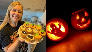 Baking Halloween Cupcakes & Carving Spooky Pumpkins!