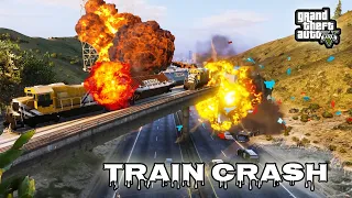 GTA 5 Train Crash (Crashes) Can the GTA 5 train be stopped? GTA 5 STOP THE TRAIN | GamePlay MONAHU