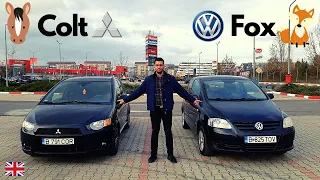 Mitsubishi Colt vs. VW Fox - detailed comparative test (noise, engine, boot, practicality, driving)