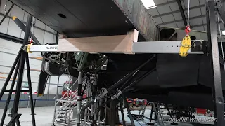 Video 233 Restoration of Lancaster NX611 Year 7. Lifting gear for port wing passed safety check