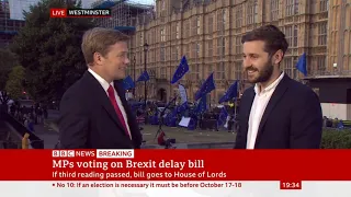 MPs vote on Brexit delay bill - Joe Owen, BBC News