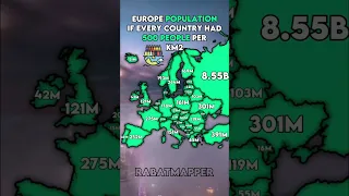 Europe population if every country had 500 people per km2