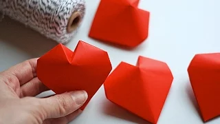 Объемное сердечко оригами.Three-dimensional origami heart