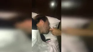 Lil Pump pours lean to the sleeping guy's mouth