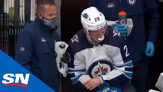 Laine Leaves Game Favouring Wrist After Shoving Match With Giordano