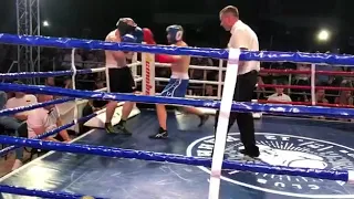 6.07.19 Скачков Юрий (синий угол) vs Лозенко Олег. Одесса. Средний вес