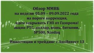 Обзор ММВБ на неделю 05.09 - 09.09.2022 года