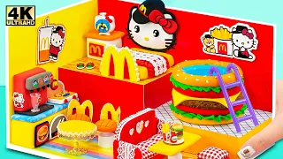 Build McDonalds Bedroom, Kitchen, Beef Burger Pool for Hello Kitty use Clay ❤️ DIY Miniature House