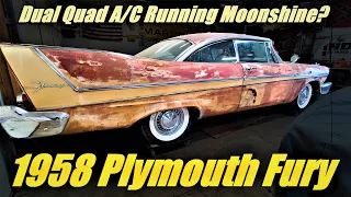 Barn Found REAL 1958 Plymouth Fury Factory AC & Dual Quad V8