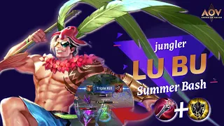 Lu Bu Summer Bash Jungle New Style Rockshield Unkillable Gameplay Arena Of Valor | AOV | RoV | 傳說對決