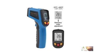 DEKOPRO Laser LCD Display IR Infrared Digital Surface Temperature Thermometer Pyrometer FREE SHIPPIN