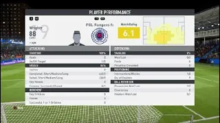 FIFA 20 Rangers stats vs Roma