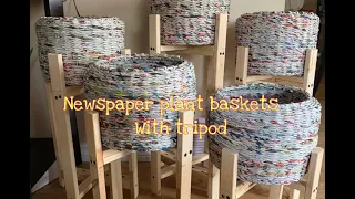 Plant Baskets DIY | Newspaper Plant Baskets With Tripod