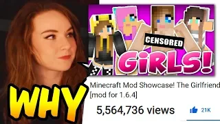 My Girlfriend reacts to my Minecraft GIRLFRIEND MOD video