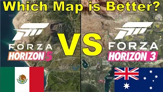 Forza Horizon 5's Map VS Forza Horizon 3's Map!