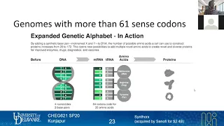 43 Expanded genetic alphabet | Genome Engineering Apps | Lecture 17 | Metabolic Engineering | SP20