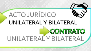 📒 ACTOS JURÍDICOS UNILATERALES Y BILATERALES  ✔️ Y CONTRATOS UNILATERALES Y BILATERALES 🏛