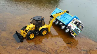 Tata Tipper 4823 Truck Accident Mountain River Pulling Out JCB |Massey Tractor | Tata Truck | CS Toy