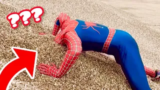 Spider-Man’s Head Stuck In Sand