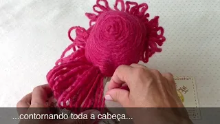 CABELO DE BONECA - Feltragem a seco - Coque com Trança