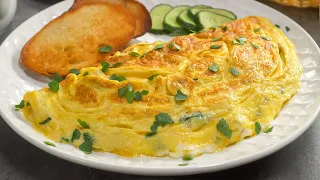 Delicious Breakfast in 10 Minutes! Tomatoes and Cheese Fluffy Omelet in Pan.Recipe by Always Yummy!