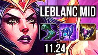 LEBLANC vs AHRI (MID) | Rank 2 LeBlanc, 7/1/3, Rank 13 | BR Challenger | 11.24