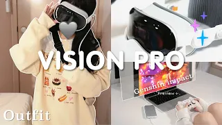 Apple Vision Pro aesthetic unboxing 🎮 Gaming & Work Test 🌟 Genshin Impact