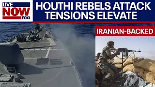 US Navy helicopters shoot down Houthi rebel gunboats after attack in Red Sea | LiveNOW from FOX