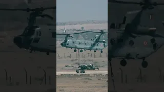 Power of IAF Chinook dropping artillery 🇮🇳 | #shorts  #viral #indianairforce #chinook #helicopter