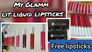 MY GLAMM lit liquid lipsticks|| Free lipsticks💄