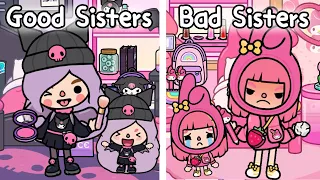 MELODY And KUROMI | Rich Bad Sister Vs Rich Good Sister 🖤🩷 Sad Story | Toca Life World | Toca Boca