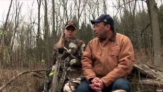 Girl with Crossbow Hunting 8 Point Buck